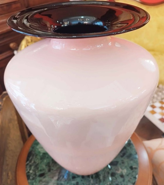 Image 1 of Opaline Murano glazen vaas 38 cm