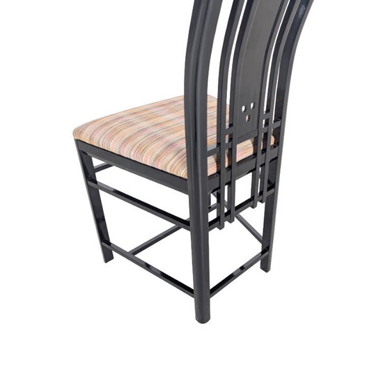 Image 1 of Ensemble original de 4 chaises Giorgetti Umberto Asnago, noires, Italie