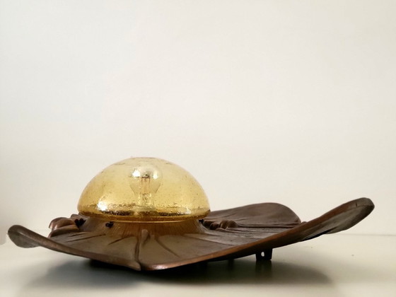 Image 1 of Monumental Sculptural Bronze Wall or Table Lamp 1960's