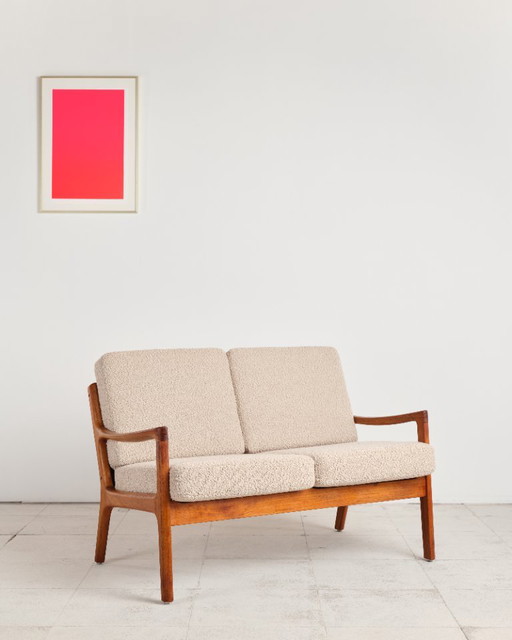 Zweisitzer-Sofa aus der Mitte des 20. Jahrhunderts, Serie Senator, Teakholz-Couch von Ole Wanscher – France & Søn