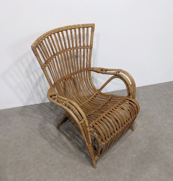 Image 1 of Vintage rattan armchair 70's