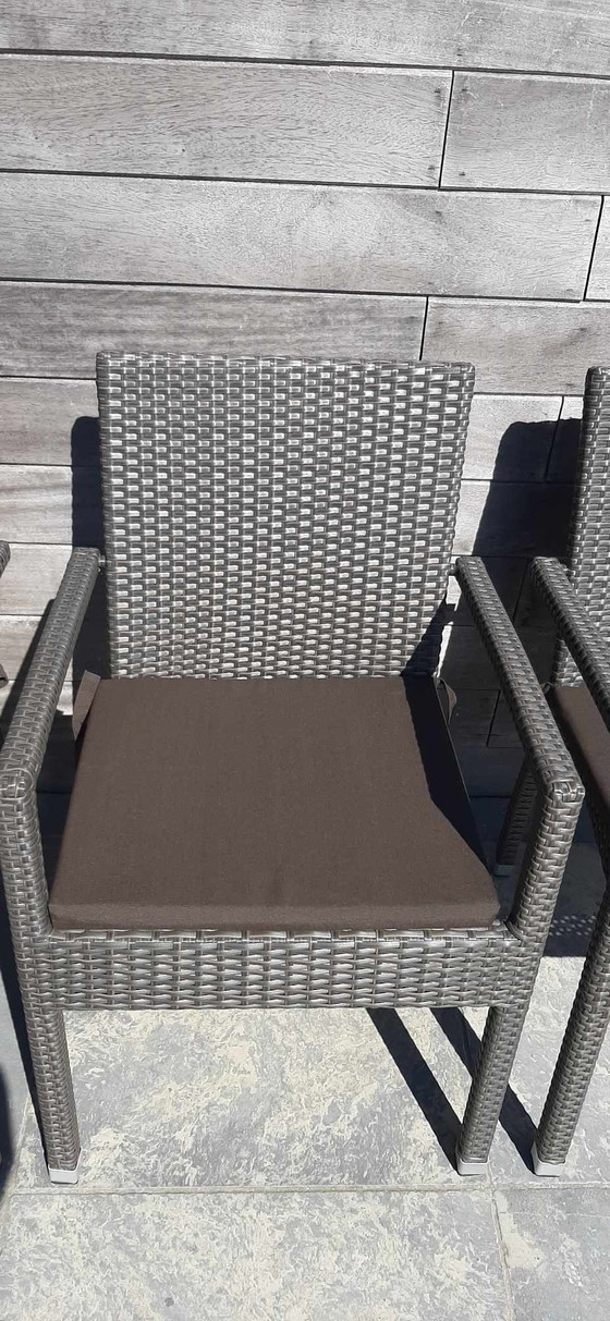 Image 1 of 4 sillas de patio apilables con cojines