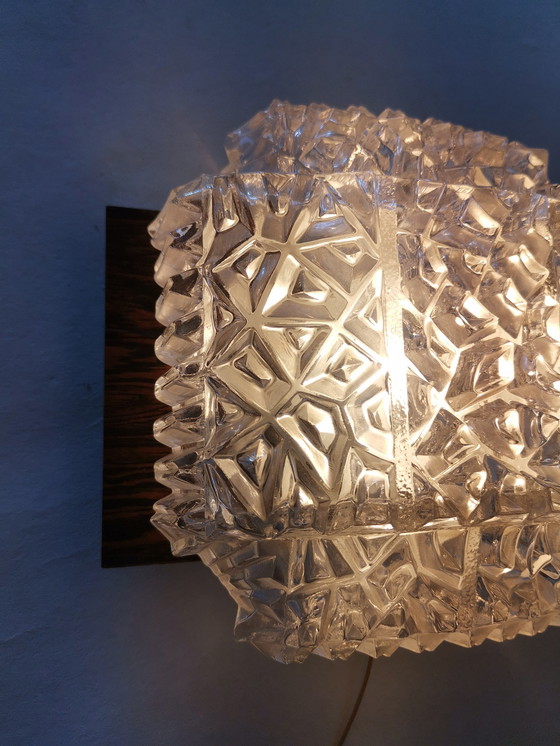 Image 1 of Mid-century frosted glass wall lamp
