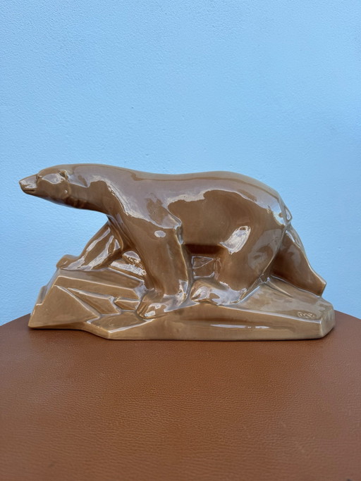 Sculpture ours Art Déco E.Cazaux 