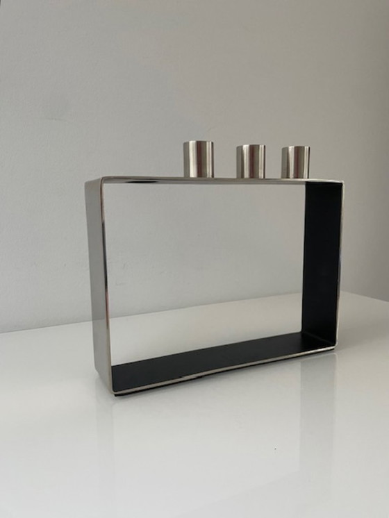 Image 1 of Moderno candeliere in acciaio inox per 3 candele da cena