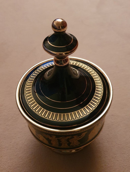 24-karaats vergulde porseleinen urn