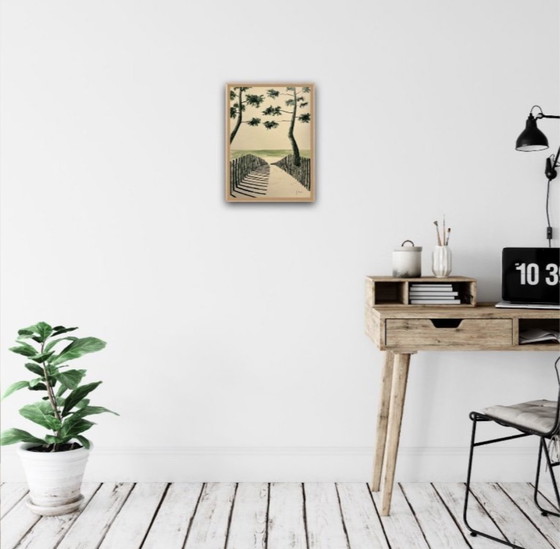 Image 1 of Olive green ink on 250g natural paper.