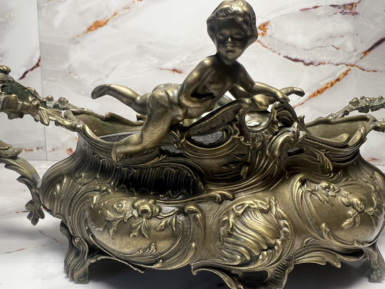 Image 1 of Antique French bronze flower pot