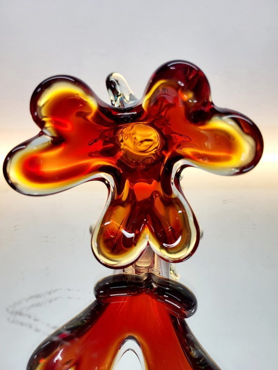 Image 1 of Murano multicolored glass organic vase, Somserso technique, Italy