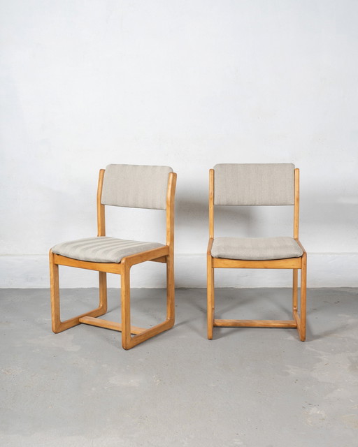 2X Guilleumas Dining Chairs Made Of Beech, Spain, 1960