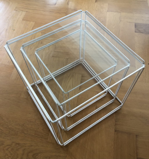 Max Sauze side tables, two sets