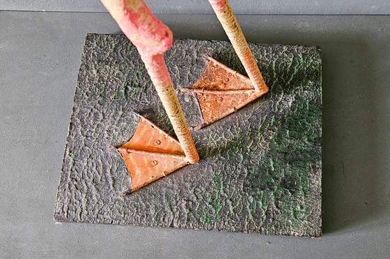 Image 1 of A wooden flamingo, decorative object mid-20th century,