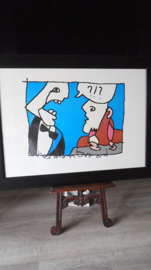 Herman Brood 1995 sérigraphie 60 x 80 cm, 'Communication'.