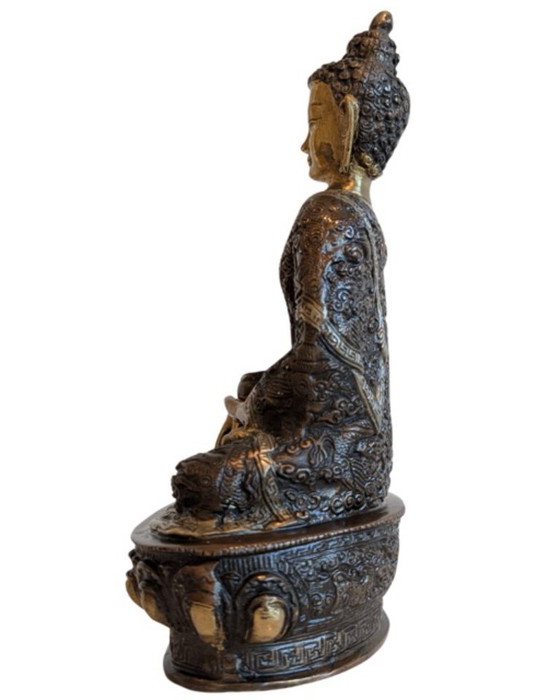 Bouddha Shakyamuni népalais antique doré au feu – 104 – Objets déco, Bronze, Gold (photo 7 of 11)