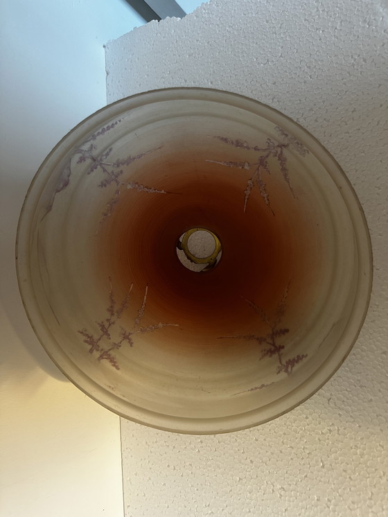 Image 1 of Plafonnier Vintage en Verre Sablé - Années 50