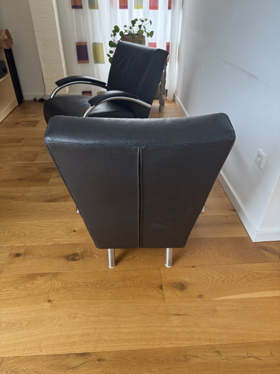 Zwei Molinari Sessel – Leder, Metall (photo 3 of 5)