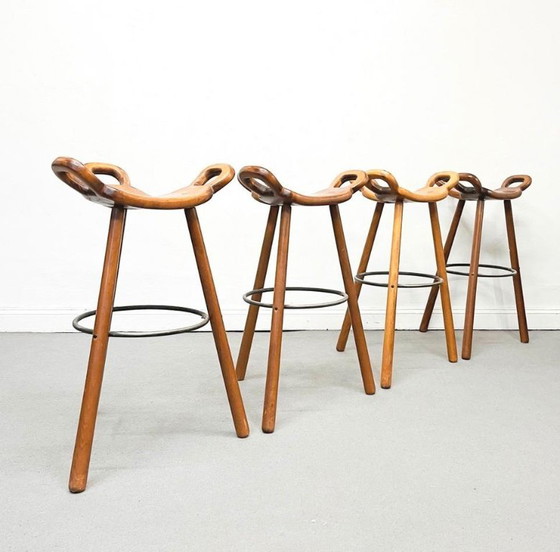 1/12 Sergio Rodrigues Confonorm Marbella Sgabello da bar anni '70 – Sgabelli da bar, Metallo, Legno (photo 14 of 19)