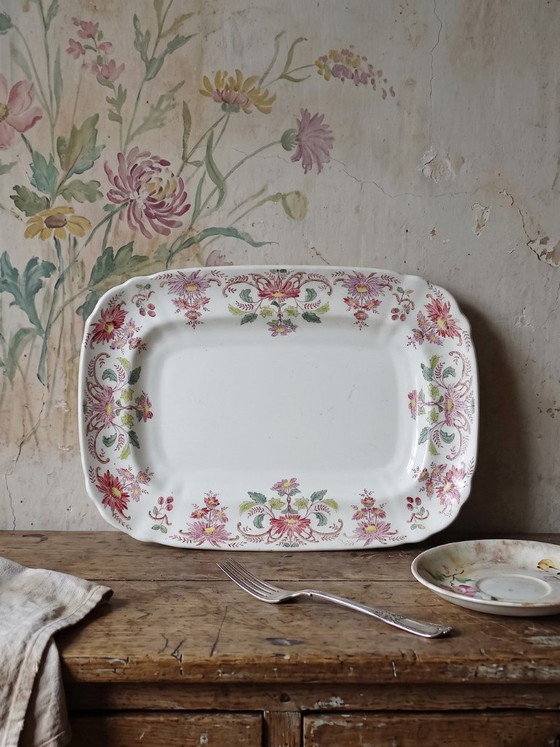 Grand Plat de Service Ancien Longchamp Pâquerettes Terre de Fer Polychrome – Vaisselle, Ceramic (photo 2 of 14)