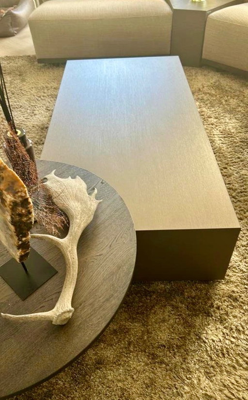 Floating bronze coffee table 70 cm by 140 cm