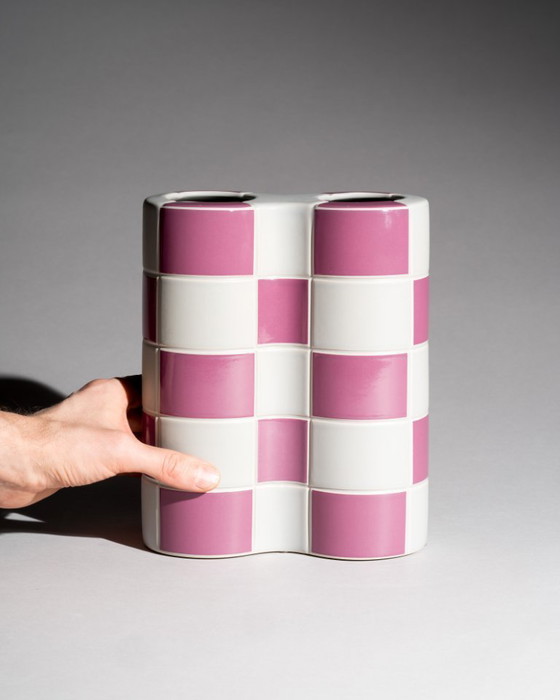 Image 1 of Postmodern Rosenthal Porcelain Vase DUO Jan v.an der Vaart Memphis Style 1980s