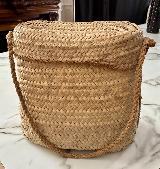 Cesta de pescador, palma trenzada, Marruecos – Fabrication artisanale, Decoración de pared, Wicker (photo 2 of 7)