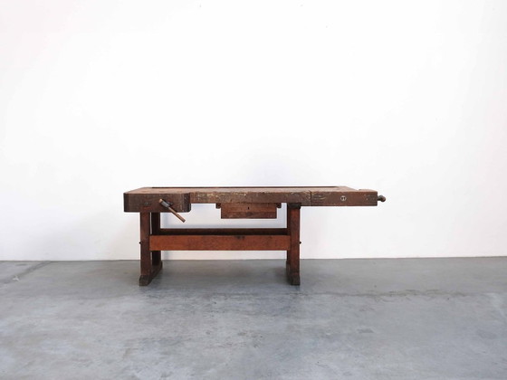 Vintage "Ulmia" Workbench Planing Bench Loft Design, Sideboard, Wood, Brown (photo 9 of 13)