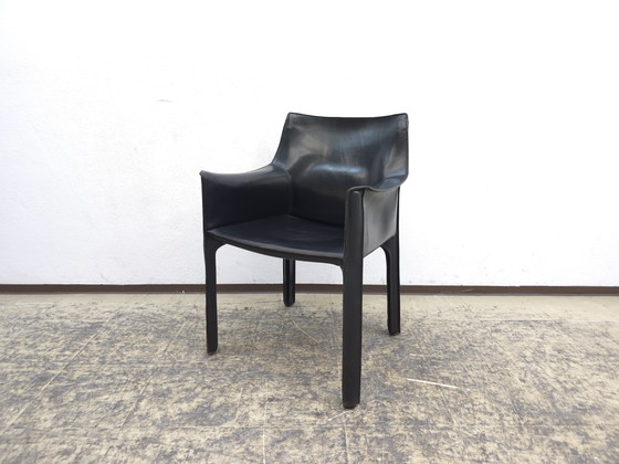 Image 1 of Cassina Cab 413 Set Designer Fauteuil Lederen Stoel Zwart