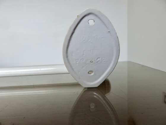 Image 1 of Porta tovaglioli antico in ghisa smaltata bianca Art Déco, Francia, anni '30