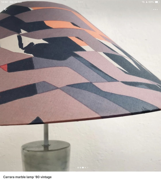 Image 1 of Carrara marble lamp ‘80 vintage