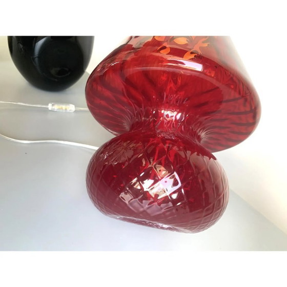 Image 1 of Moderne Murano-Glaslampe im modernen Stil mit diamantgeschliffenem „Ballotton“-Muster