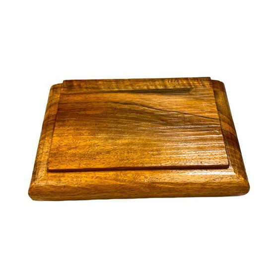 Image 1 of Mensola in legno massello, consolle da parete, acacia, stile Art Déco, Francia, anni '30