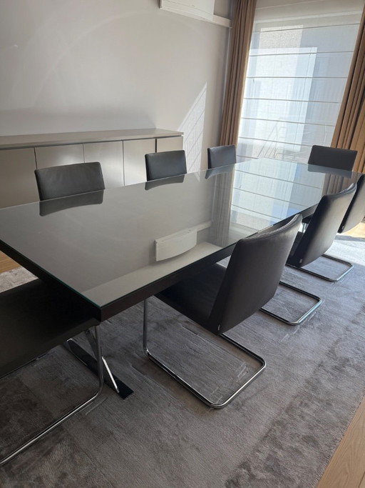Designer table with 8 chairs