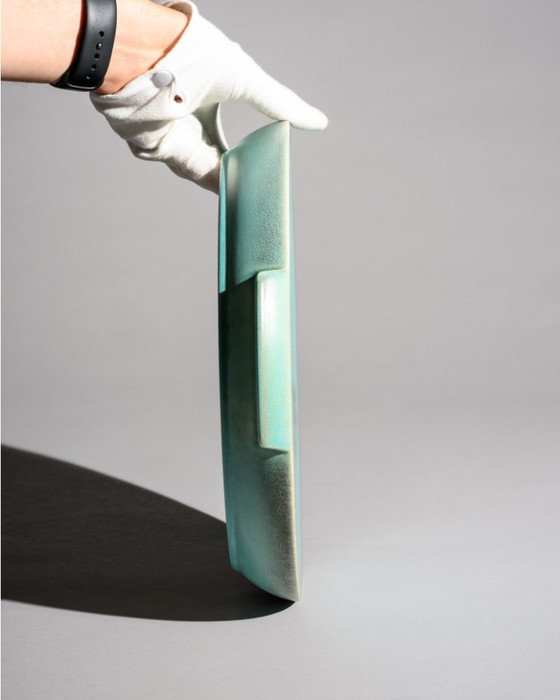 Image 1 of Margarete Weiß Bauhaus Art Deco keramische onderplaat Neuhaldensleben jaren 1930