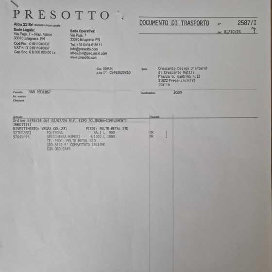 Image 1 of Fauteuil Bali de Presotto