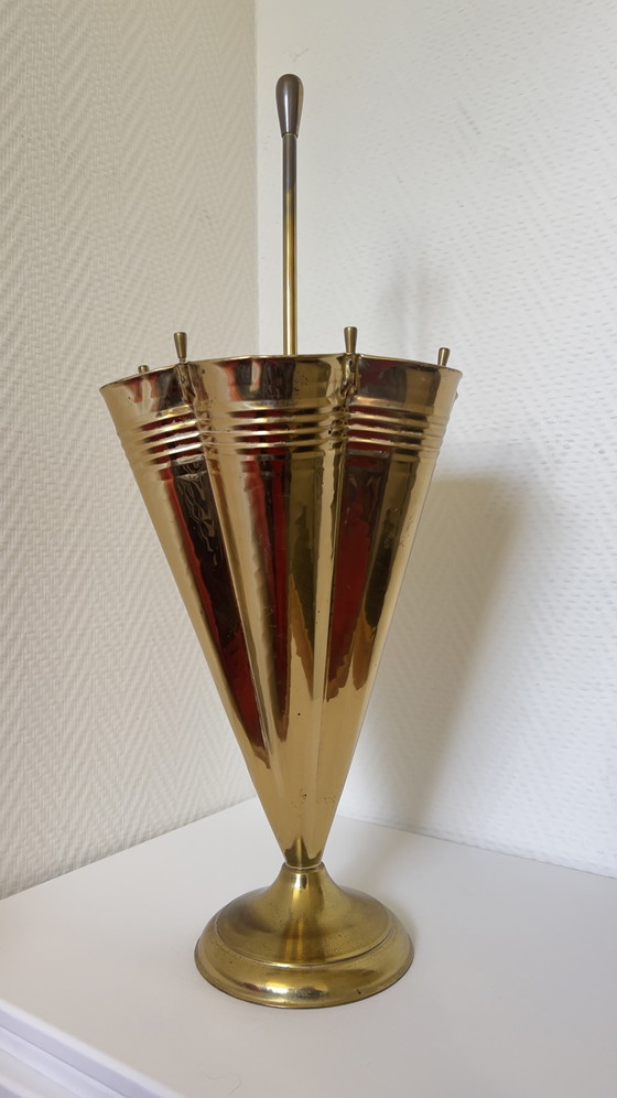 Image 1 of Portaombrelli vintage in ottone, stile Hollywood Regency anni '50