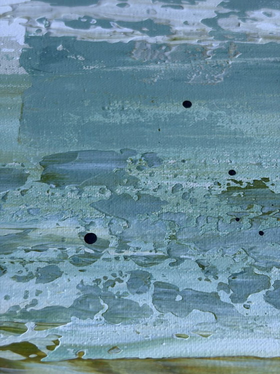 Image 1 of Birch I – Abstract painting inspired by birch bark | Acrylic on canvas | 40x40 cm