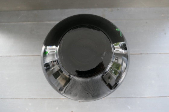 Image 1 of Art Deco Booms jarrón de cristal negro