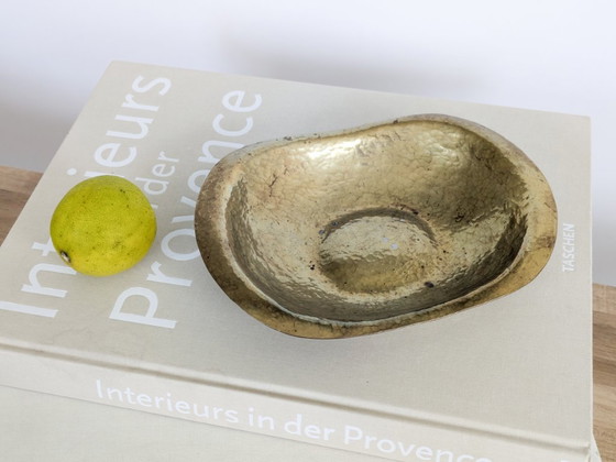 Vintage Hammered Brass Bowl Soap Dish or Trinket Tray Handmade (photo 3 of 10)
