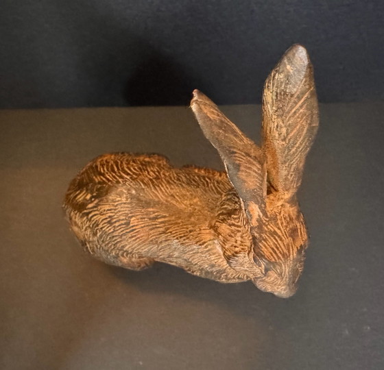 Original Bronze Sculpture 'Lièvre' (Hare), Pierre Chenet (lost wax), Brown (photo 8 of 8)