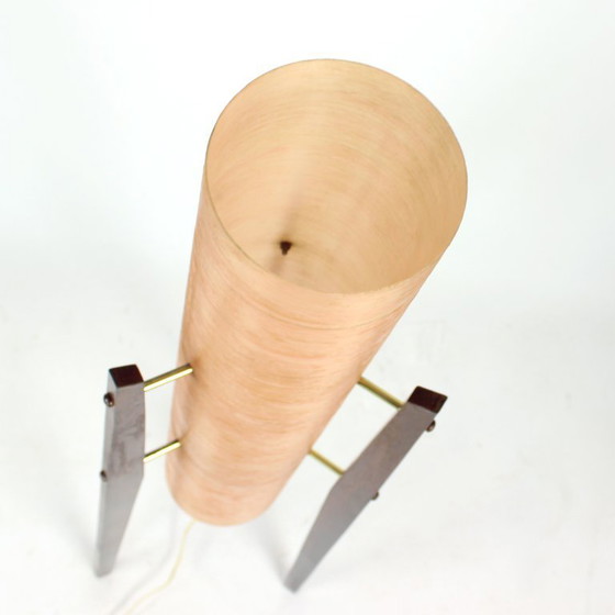 Image 1 of Lampada a razzo spaziale indipendente in fibra di vetro rosa, Cecoslovacchia, anni '60