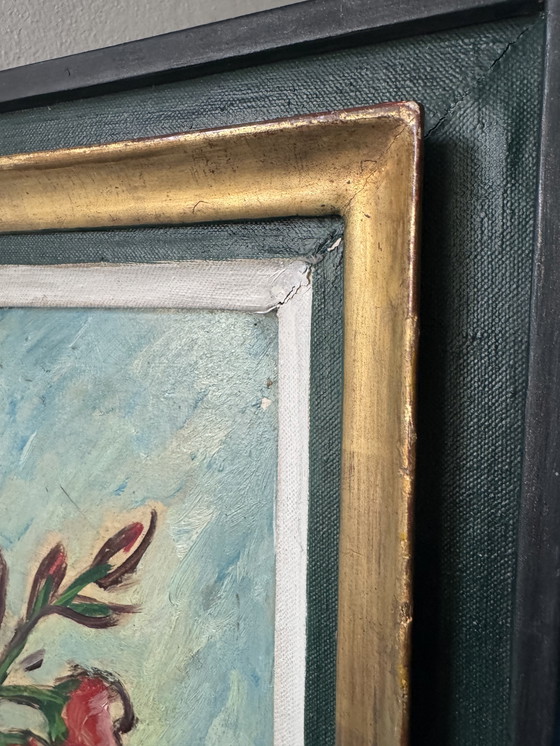 Image 1 of Farbiges Stilllebengemälde 20. Jahrhundert Rahmen E.Bouche