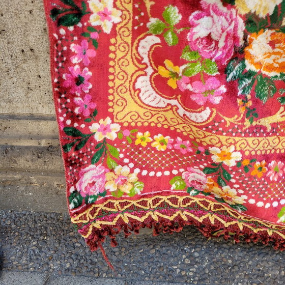 Image 1 of Large bedspread/tapestry, floral print, 40's - Eastern Europe