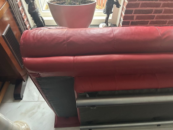 Rolf Benz 6500 Tweezitsbank Rood Leer – 2 zitsbanken, rvs (photo 18 of 22)