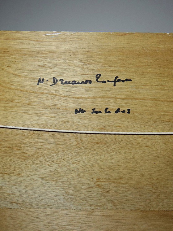 Image 1 of Naakt schilderij van een slapende vrouw, moderne olieverf op paneel, vintage