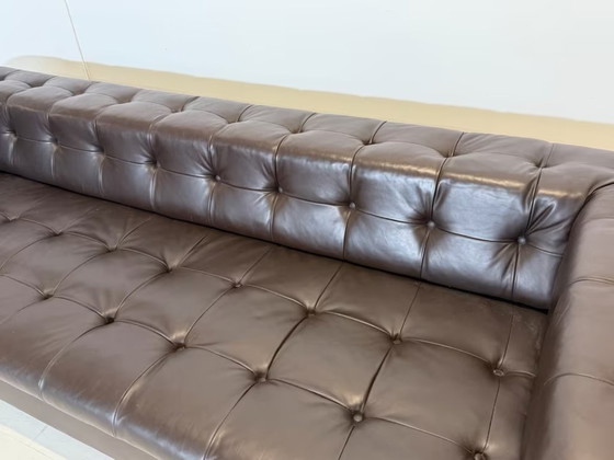 Image 1 of Edward Wormley Dunbar Leather Sofa Party 5407 Couch Armchair