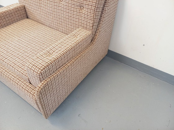 Image 1 of Large vintage armchair upholstered in wool fabric from the 1970s