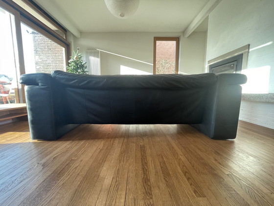 Image 1 of Rolf Benz - 3 seater - black leather - mid century 