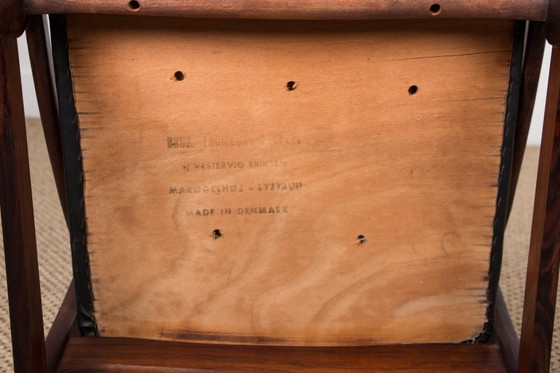 Image 1 of Set of 4 Danish chairs in rosewood and skai by Vestervig Eriksen 1960.