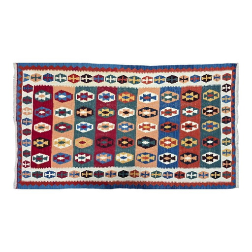 Kilim turco vintage – Lana tejida a mano, diseño geométrico (118 x 207 cm) – vloerkleden en tapijten, Wool (photo 2 of 9)