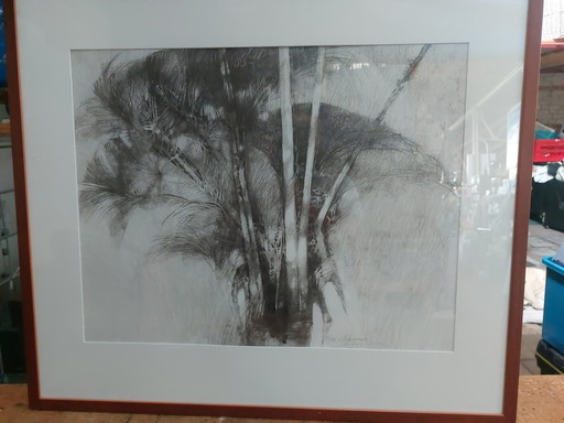 Lithografie von Ab Jongmans – lithos zeefdrukken, Paper